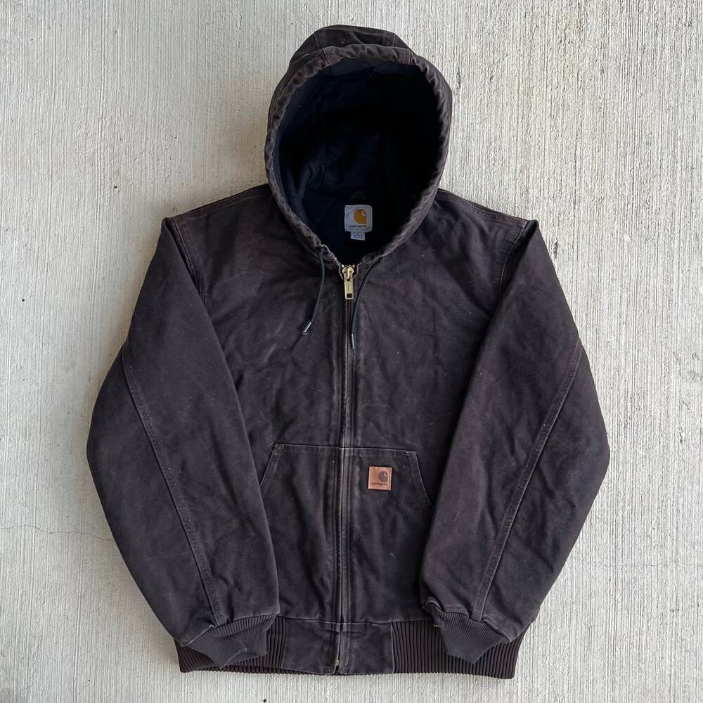 Carhartt J130 DKB brown hooded work wear jacket